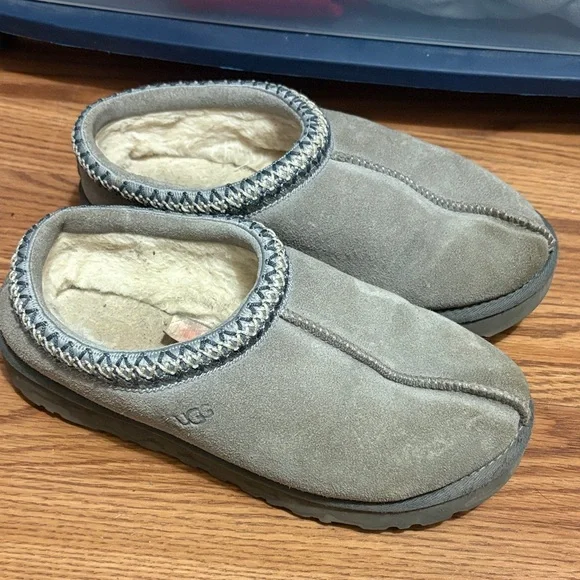 UGG Gray Suede Tasman Slippers - Picture 1 of 4